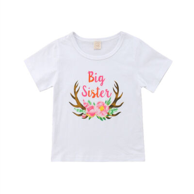 

US Kids Baby Girls Matching Big Little Sister Romper T shirt Outfits Clothes