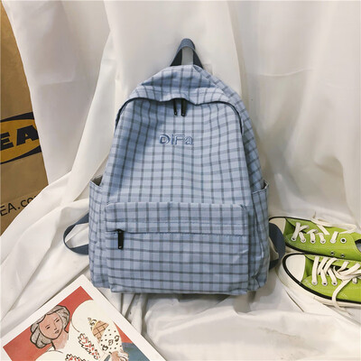 

Ins schoolbag female Korean version of senior high school students with a sense of antiquity simple Baitao campus Plaid backpack s