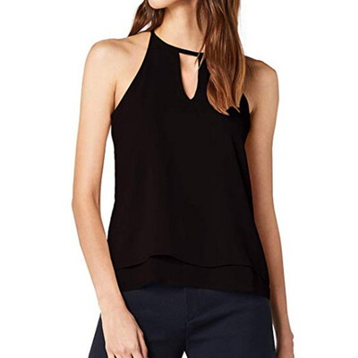 

Women Off Shoulder Cross Chiffon Shirt Spaghetti Strap Tops Feminine Blouses