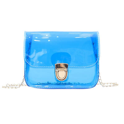 

Solid Color Clear Jelly Shoulder Handbags PVC Women Chain Crossbody Bags