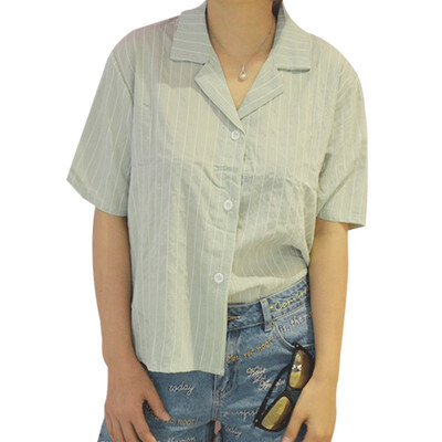 

Women Tops Blouses Summer Elegant Short Sleeve Solid V-Neck Blouse Women Cotton Plus Size blusas mujer de moda