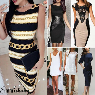 

Hot Elegant Womens Business Office Dress Formal Bodycon Sheath Pencil Dresses