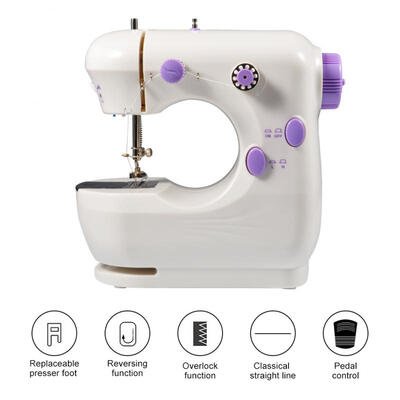 

Greensen Miniature Purple Electric Household Dual-speed Sewing Machine EU Plug
