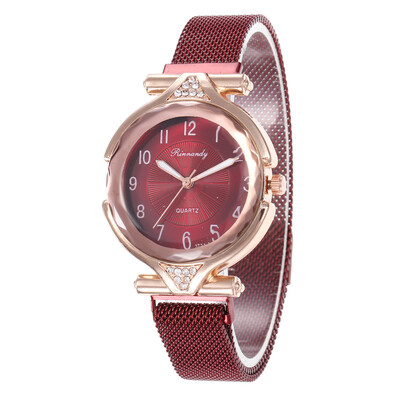 

Magnet magnet strap with diamond digital pattern watch fashion student quartz watch
