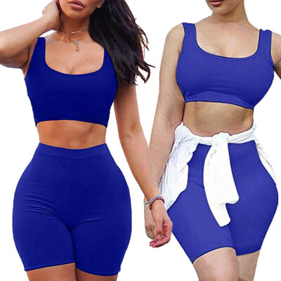 

Women 2 Piece Outfits Sleeveless Crop Top Pants Set Casual Jumpsuit Rompers