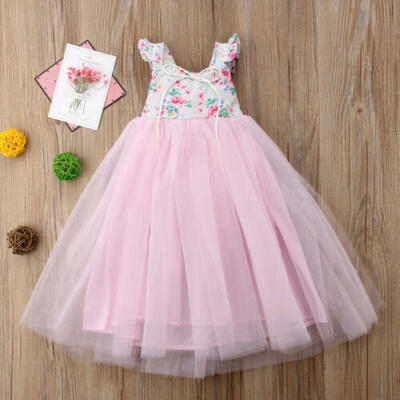 

US Pageant Flower Girl Dress Kids Fancy Wedding Bridesmaid Gown Formal Dresses
