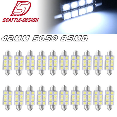 

20x 42mm 8SMD Festoon Cool White LED Map Dome Interior Lights Bulbs 212-2 6413