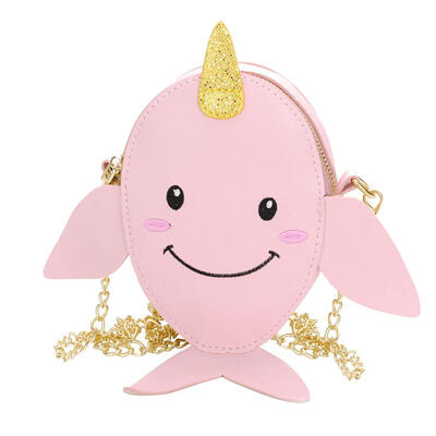 

Cute Kids Girls Whale Shoulder Messenger Bags Mini Chain Leather Coin Purse
