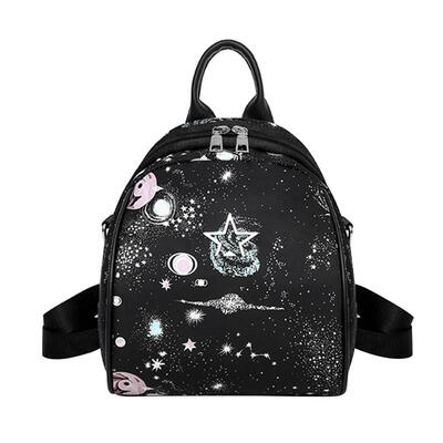 

Planet Star Print Teenage Girls School Leather Backpack Women Shoulder Bag