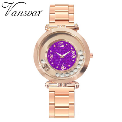 

Vansvar Women Watches Bead Rotating Dial Ladies Quartz Wristwatch Starry Sky Rose Alloy Strap Clock Dress Gift Zegarki Damskie50