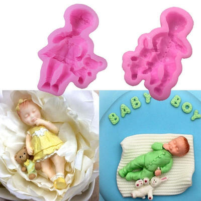 

3D Birthday Baby Silicone Fondant Cake Sugarcraft Decorating Cutter Mould Tools
