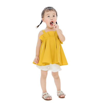 

Kids Girls Ruffle Sling Dress Summer Cute Princess Dress Casual Child Tops