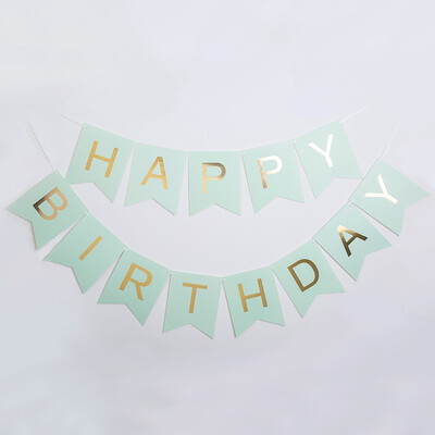 

FUNNYBUNNY Happy Birthday Paper Flags Garland Floral Bunting Banners Letter Garlands Baby Boy&Girl Kids Birthday Party Decorations