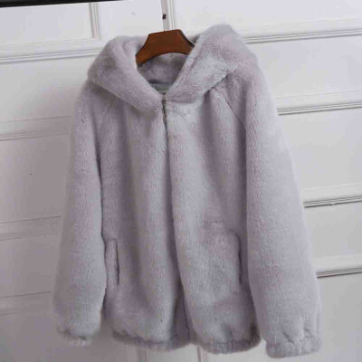 

Toponeto Women Winter Warm Thick Coat Solid Caps Hooded Wool Jacket Cardigan Loose Coat