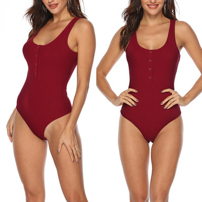 

Starmoon Fashion Womens Sexy Solid Sleeveless Camis Jumpsuit Leotard Tops Button Romper
