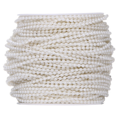 

10 Meters 3mm Pearl Beads Cotton Line Chain Pearls Garland Wedding Party