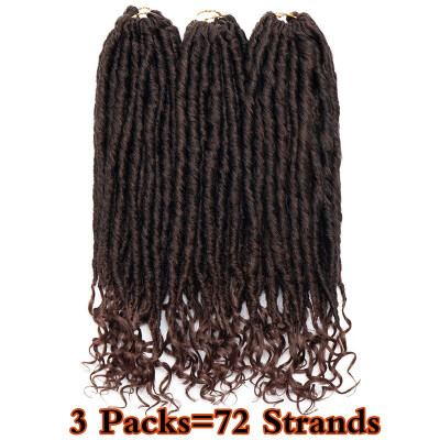 

Afro Goddess Faux Locs Crochet Hair 16 Inch Straight Goddess Locs with Curly Ends Synthetic Crochet Hair Braids for Women