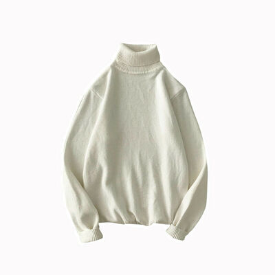 

Mens Winter Warm Knitted Roll Turtle Neck Pullover Solid Sweater Jumpers Tops
