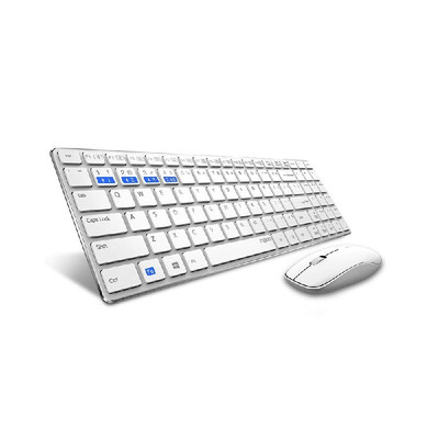

Rapoo 9300M Silent Multi-Mode Wireless Keyboard Mouse Set Bluetooth 304024G for Windows Laptop PC Desktop Computer White
