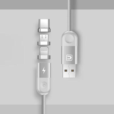 

Nylon-braided Magnetic Type-CLightningMicro USB Fast Charging Cord-APPLE