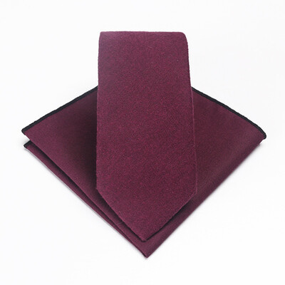 

Pure color cotton tie suit casual mens gentleman wedding groom groomsman imitation wool pocket towel tie wholesale