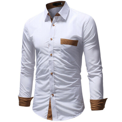 

Mens Long Sleeve Shirt Slim Fit Button Down Dress Formal Casual T-shirt Tops