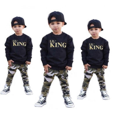 

2pcs Toddler Infant Kid Baby Boys Clothing T-shirt TopsPants Outfits Set