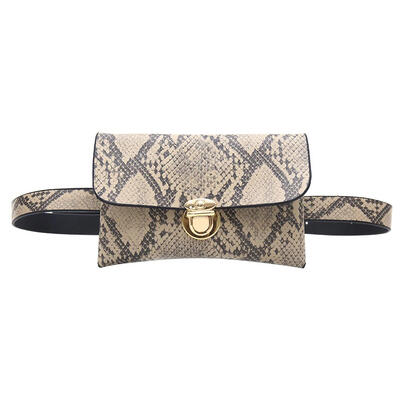 

Women Waist Fanny Belt Packs PU Leather Snake Print Crossbody Chest Bags