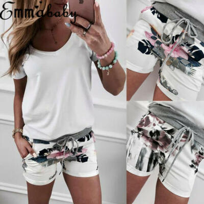 

New Ladies Womens Girl Floral Flower Print Beach Board Swimming Hot Pants Shorts