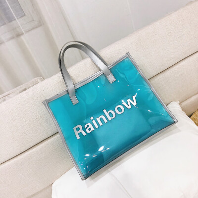 

Tailored 2pc Women Rainbow Shoulder Bag Candy Color Waterproof Messenger Bag Handle Bag