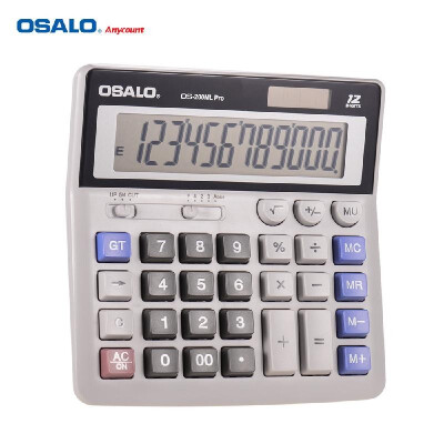 

OSALO OS-200ML Pro Desktop Calculator 12-Digit Basic Calculator Solar Battery Dual Power Supply with Large LCD Display Screen PC K