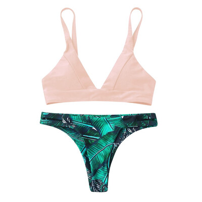 

Saidsome Women Bikini Set Printed High Waist Swimsuit Swimwear Beachwear Bathing Suit