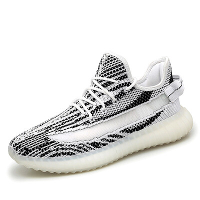 

High-explosive flying woven couple coconut shoes limited color student breathable white shoes popcorn soft bottom shoes 350V2 tide shoes