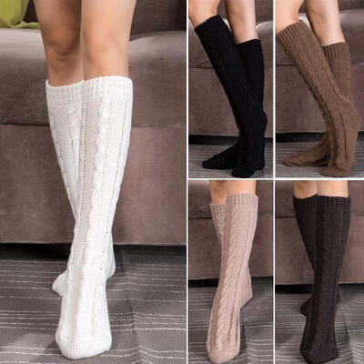 

Lady Warm Leg Wamer Stocking Knitted Woolen Yarn Knee High Boots Stocking Socks