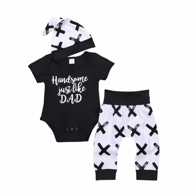 

2018 New Autumn Spring Baby Girls Boys Clothes Set Letter Print Girls Romper Pants Hat 4pcs Newborn Kids Clothing Set