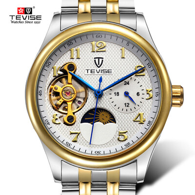 

Switzerlands authentic Korean fashion mens watch belt watch fine steel mechanical watch water-proof mens watch 3