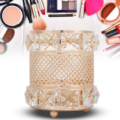 

Greensen Metal Crystal Makeup Brush Pen Holder Beauty Tools Organizer Desktop Decoration