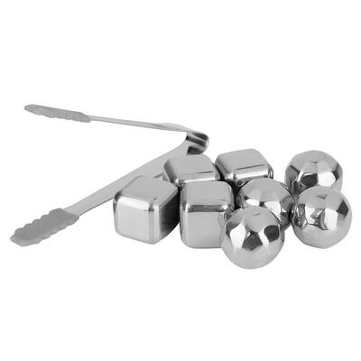 

Greensen Food-Grade Stainless Steel Ice Cubes Whiskey Chilling Stones Rocks with Tweezers Silicone Case