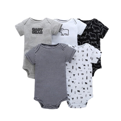

5 PCSlot Newborn Baby Bodysuits Short Sleevele Baby Clothes O-neck 0-12M Baby Jumpsuit 100Cotton Clothing Infant sets