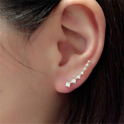 

New Brincos Clip Earring Simulated-pearl Crystal Heart Leaf Star Flower Ear Bone Cuff Earrings For Women Men Jewelry Wholesale