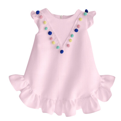 

Toddler Kids Baby Girls Sleeveless O-neck Falbala Dress Outfits Clothes Set
