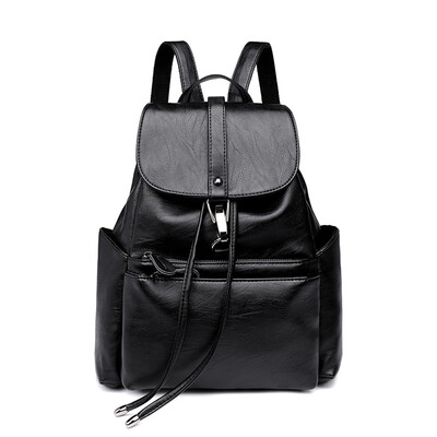 

Backpack lady simple casual travel bag wild leather backpack