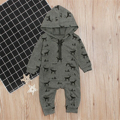 

Infant Baby Boy Cotton Hooded Reindeer Romper Jumpsuit Clothes Outfit