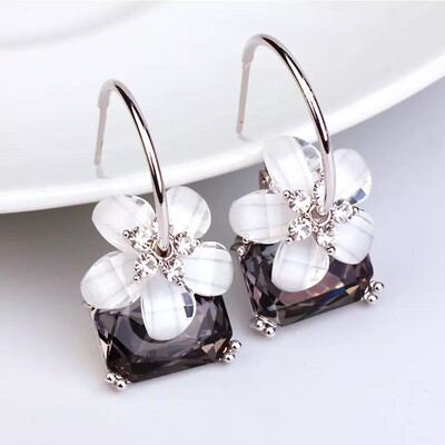 

EK514 New Selling Exaggerated Big Trend Fashion Crystal Cherry Blossoms Earrings Women Wedding Jewelry Statement Earrings Brinco