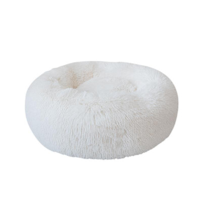 

Round Plush Cat Bed Dog House Puppy Cushion Portable Warm Soft Comfortable Kennel