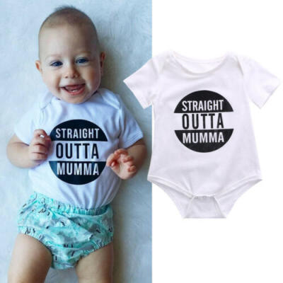 

Newborn Baby Boy Girl Infant Print Short Sleeve Jumpsuit Romper Outfits Clothes