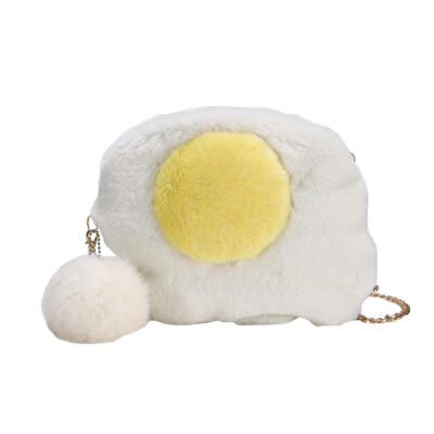 

Creative Cute Fur Egg Shape Shoulder Clutch Women Girl Chain Messenger Bags