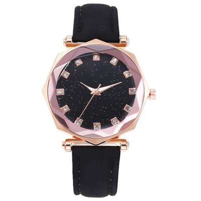 

Explosion models full of stars fashion ladies octagon belt quartz watch simple student