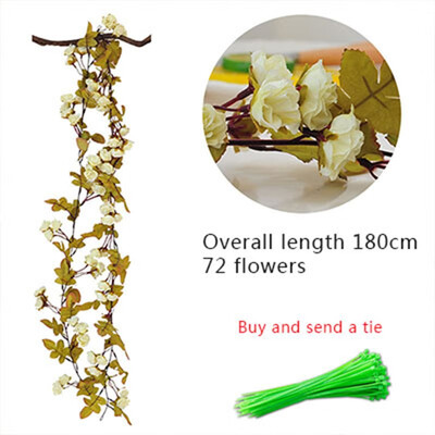 

FUNNYBUNNY Fake Rose Vine Flowers Plants Artificial Flower Hanging Rose Ivy Home Hotel Office Wedding Party Garden Craft Decor