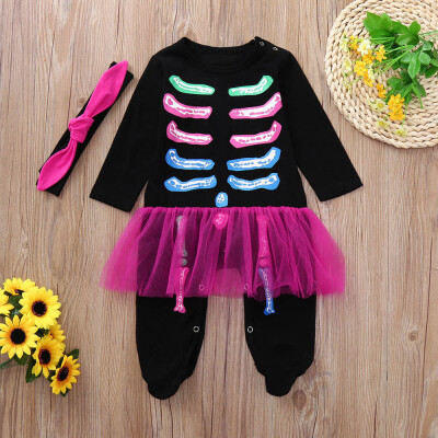 

Newborn Toddler Baby Girls Bone Tutu Romper Jumpsuit Halloween Costume Outfits